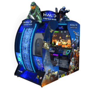 "Immersion totale garantie avec la borne d'arcade Halo Fireteam Raven et son design futuriste rétroéclairé."