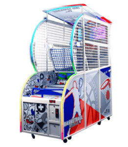 jeu de basket-ball d'arcade Basket Wk Compact. Modèle ultra-compact, résistant aux intempéries, panier mobile
