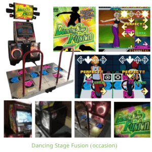 Affrontez vos amis sur les pistes lumineuses et enflammez votre salle de jeux avec la borne musicale Dancing Stage Fusion ! »