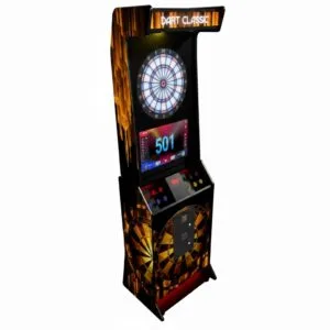 Machine de fléchette électronique Dart Pro avec cible LitBoard V2 et model Classic en vue de droite, disponible chez Sud Automatic
