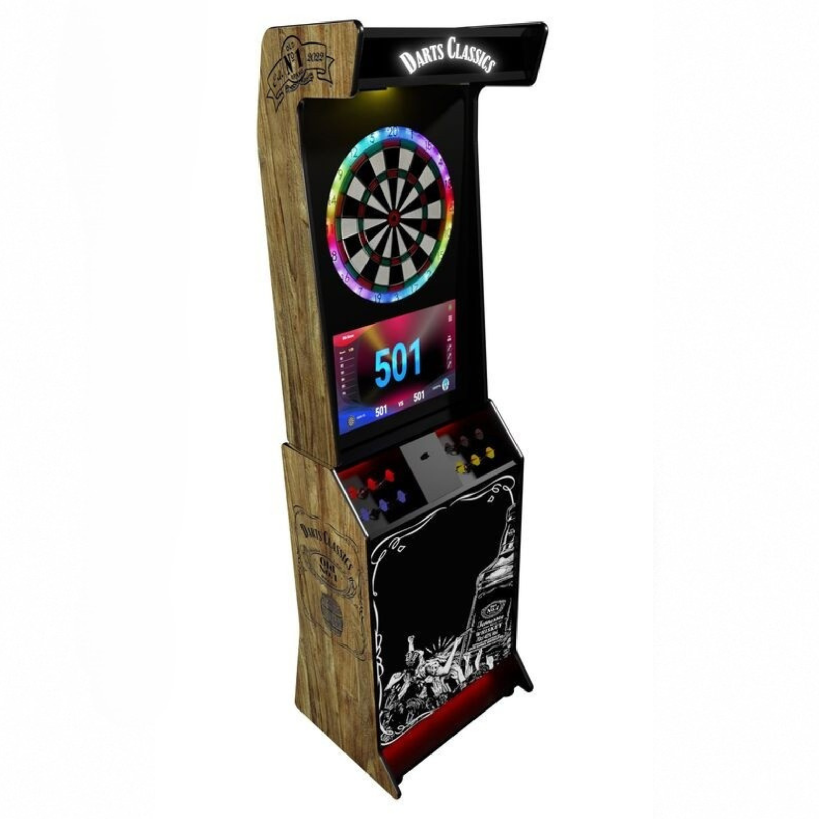 Fléchette meuble droit Dart Home modèle Classics, cible Granboard 3S. Sud Automatic