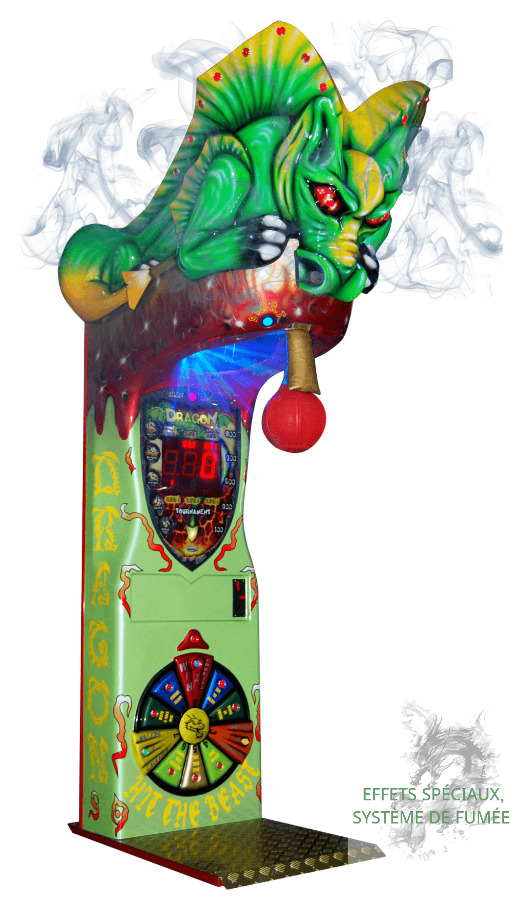Boxer de chez Kalkomat vert version DRAGON effets spéciaux avec de la fumée