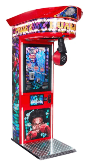 « Cette machine à coup de poing Boxer Prize Rouge Kalkomat associe robustesse professionnelle, design lumineux et système de distribution de lots pour dynamiser toutes vos salles de jeux. »